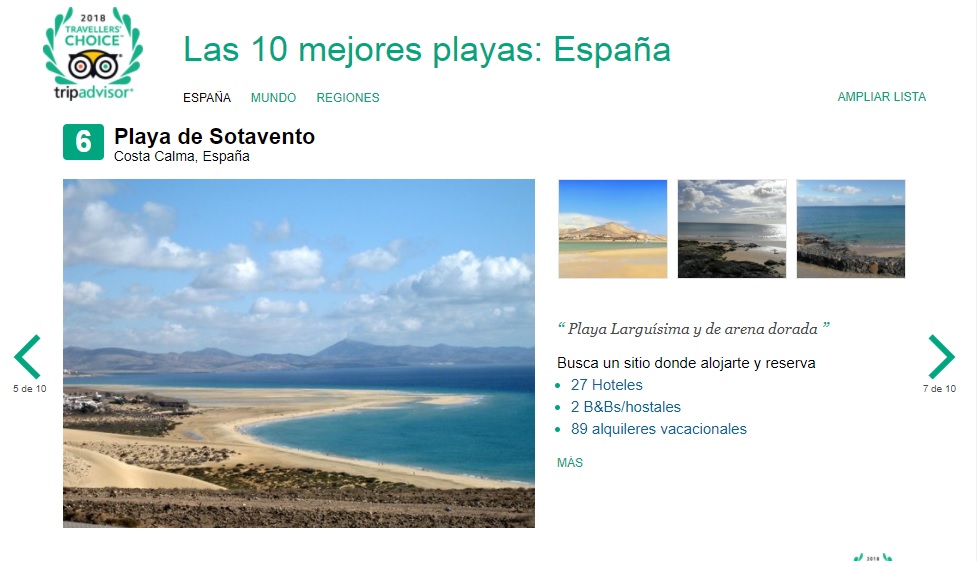 Las playas de Sotavento y Cofete entre las diez mejores del país según TripAdvisor