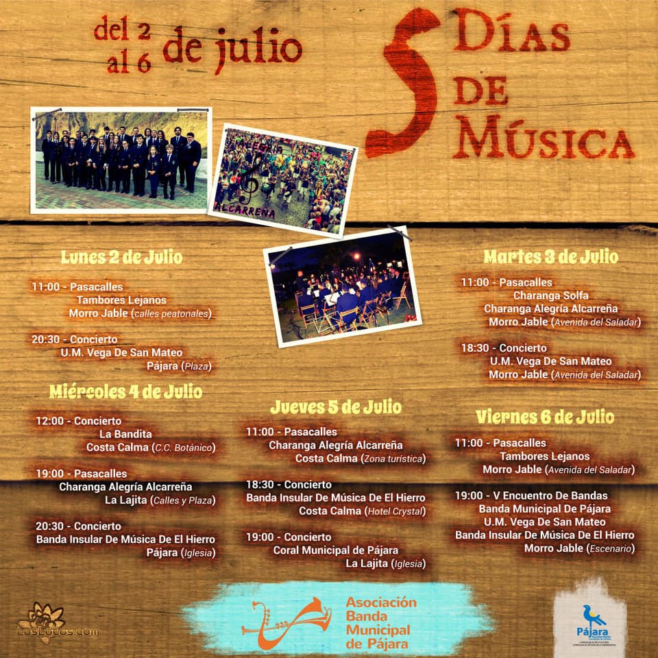 Los ‘5 Días de Música’ vuelven al municipio de Pájara del 2 al 6 de julio