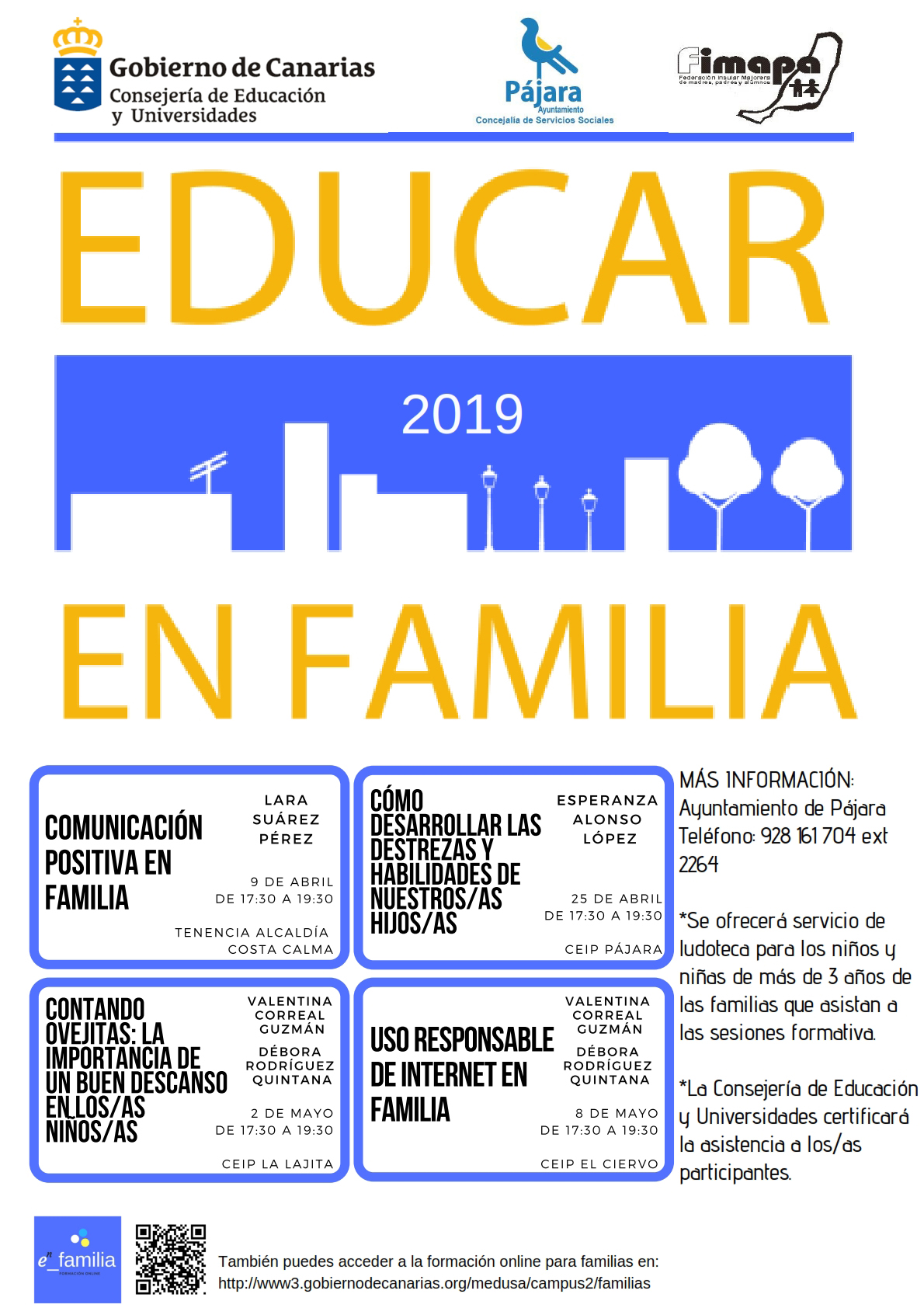 Da comienzo en Pájara la nueva edición del programa “Educar en familia 2019”