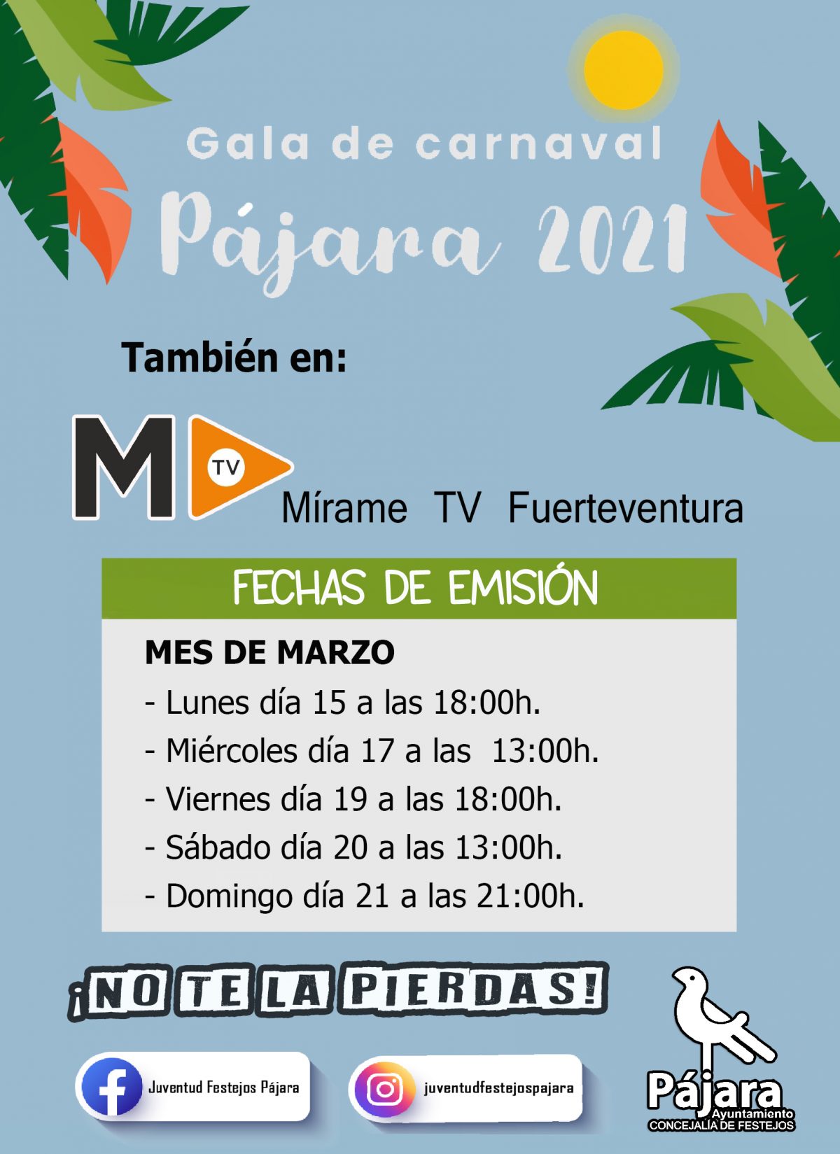 La ‘Gala de Carnaval Pájara 2021’ se emitirá también en Mírame TV Fuerteventura