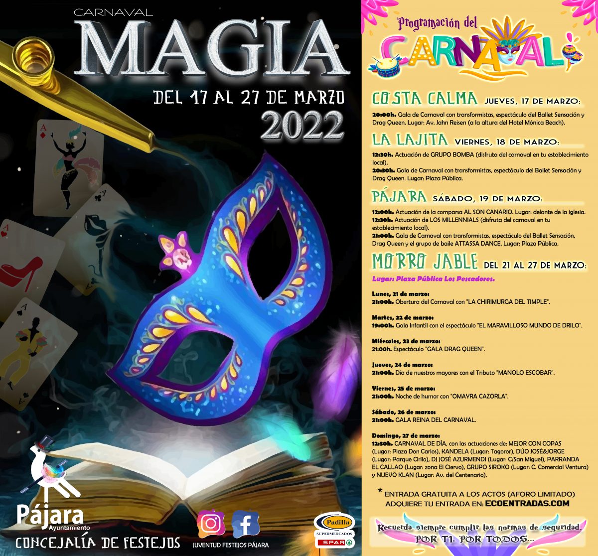 El Ayuntamiento de Pájara presenta la programación del Carnaval 2022