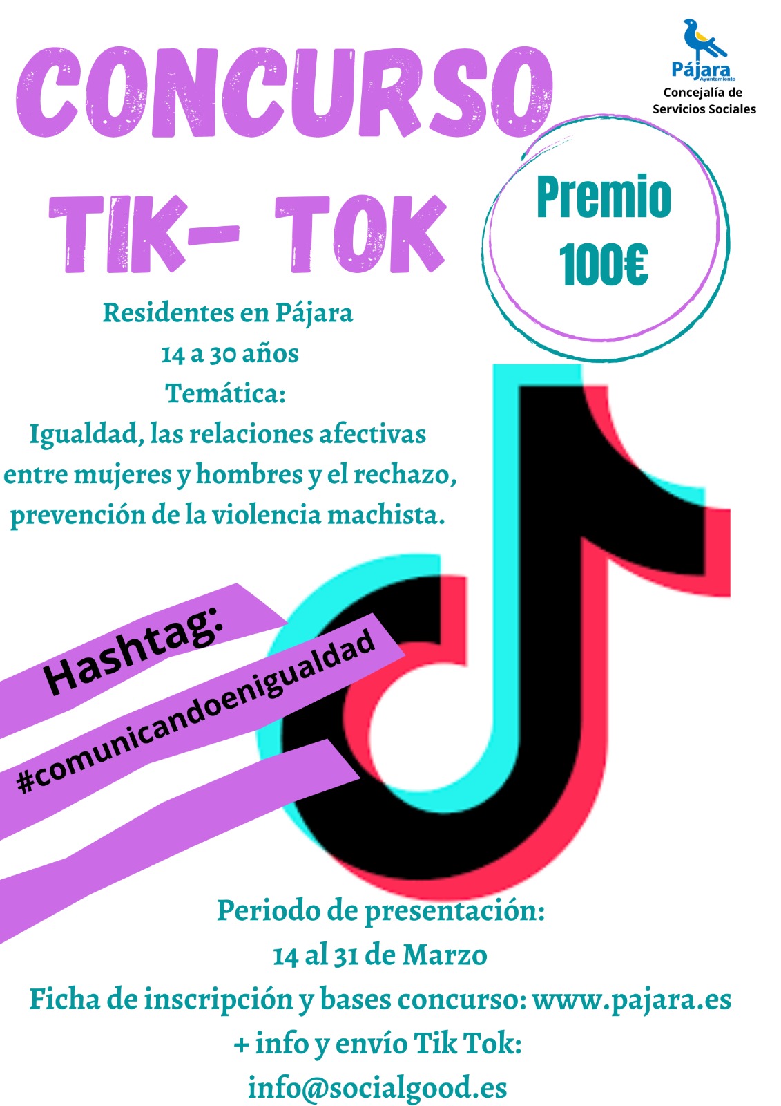 El Ayuntamiento de Pájara organiza un concurso en ‘TikTok’ para fomentar la igualdad y la prevención de la violencia de género