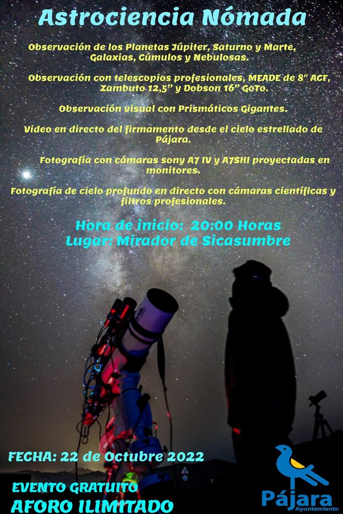 El Ayuntamiento de Pájara celebra la última sesión de la actividad de observación astronómica en el Mirador de Sicasumbre