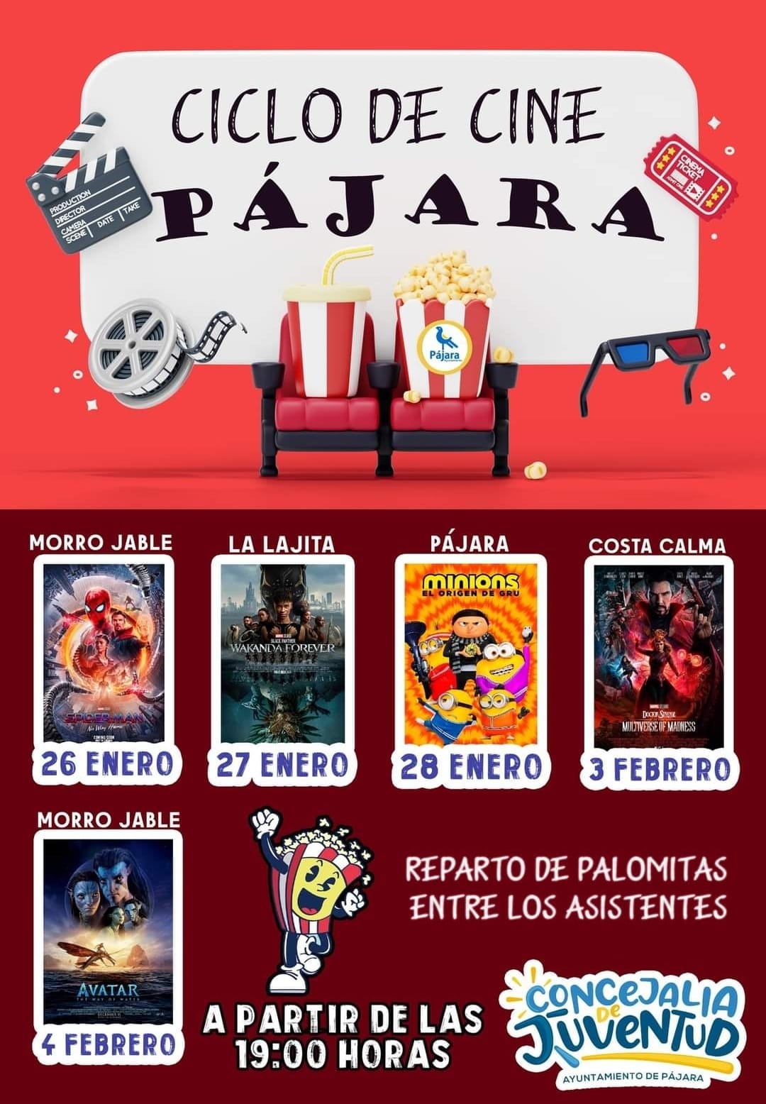 La concejalía de Juventud Pájara organiza un Ciclo de Cine al aire libre en el municipio