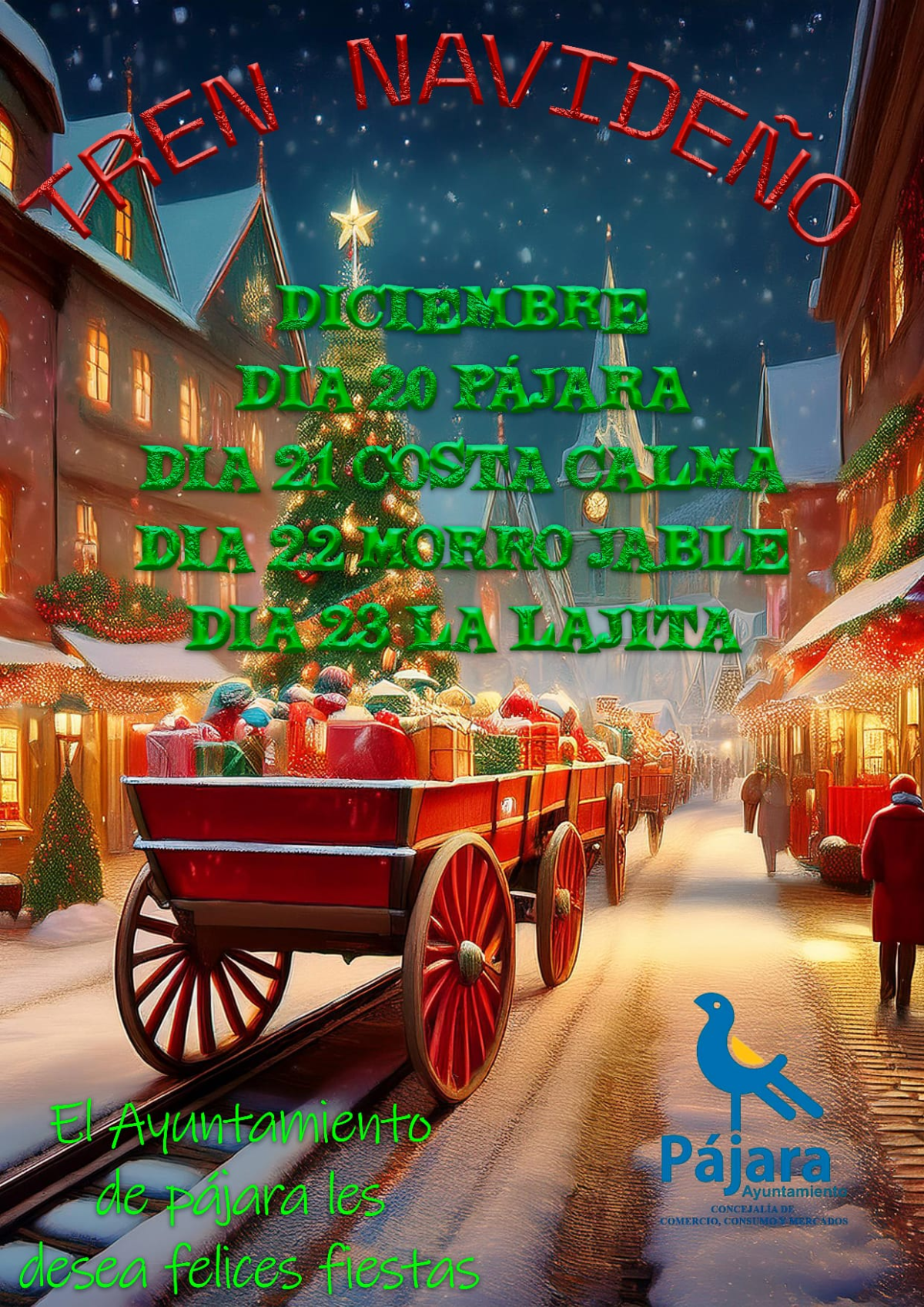 El Ayuntamiento de Pájara organiza un ‘tren navideño’ con Papá Noel que recorrerá los diferentes barrios
