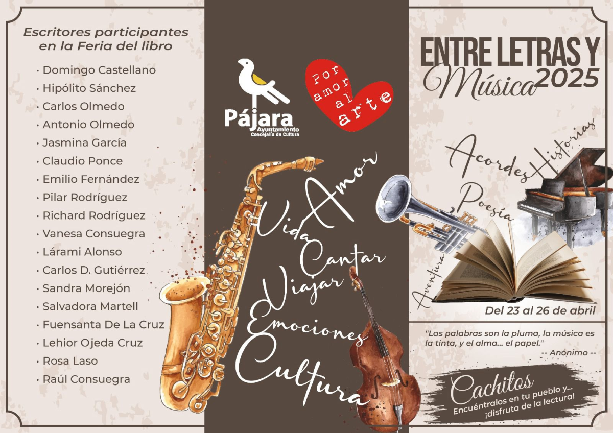 El Ayuntamiento de Pájara celebra el Día del Libro con una semana de literatura, música y cultura